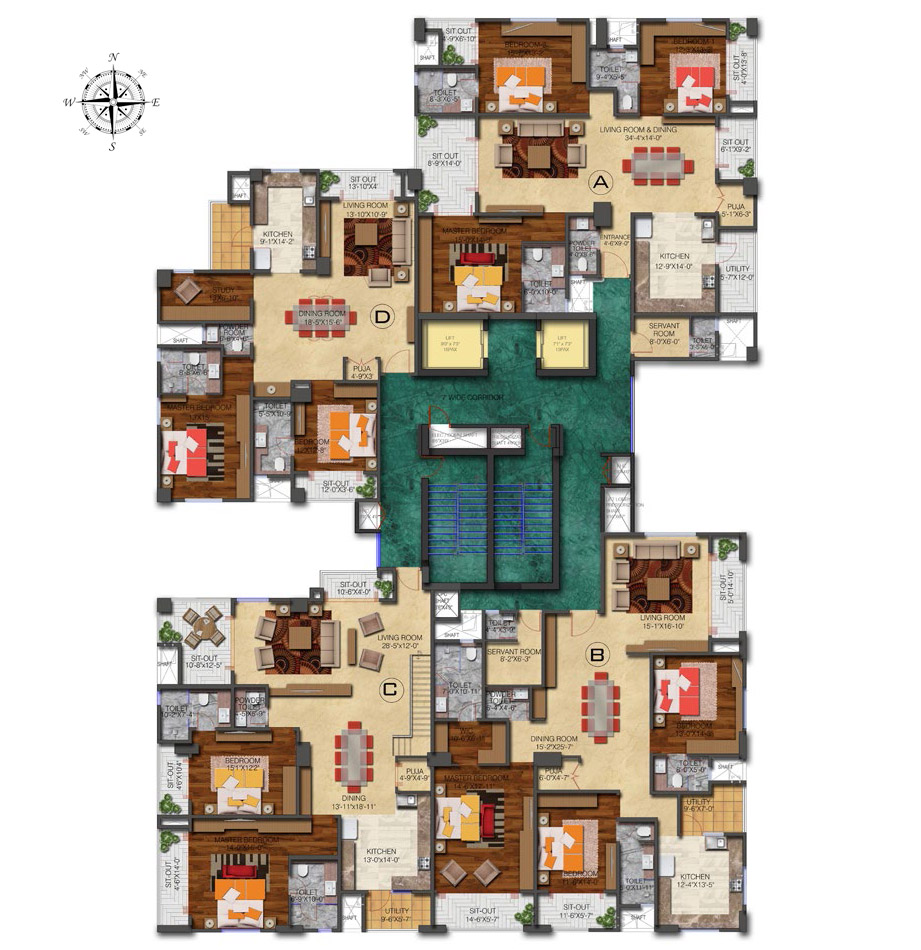 floor plan - Level 8
